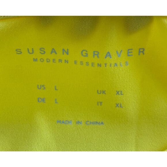 Susan Graver Womens L Sunshine Yellow Modern Essentials Liquid Knit Office Wear - Picture 4 of 6